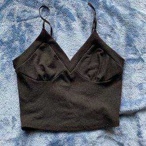 Cropped V Neck Top